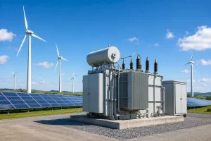 Power transformer for solar and wind energy grid connection