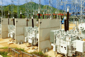 500kV transformers in an extra-high-voltage transmission substation