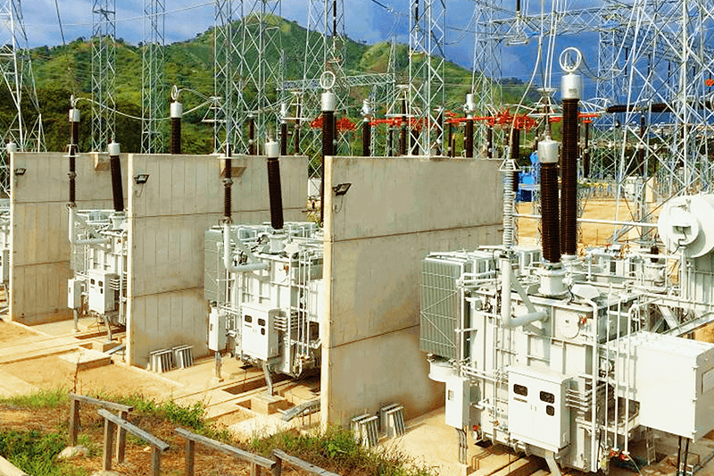 500kV transformers in an extra-high-voltage transmission substation