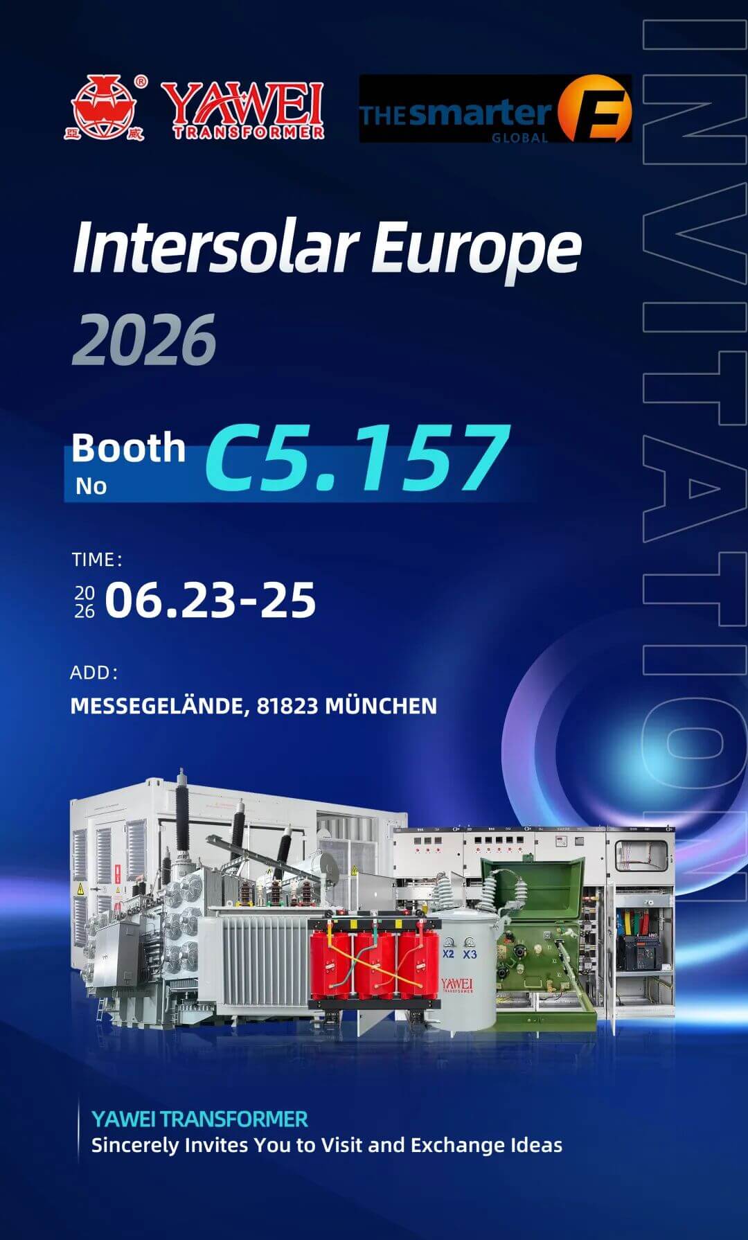 Yawei Transformer Intersolar Europe 2026 exhibition in Munich