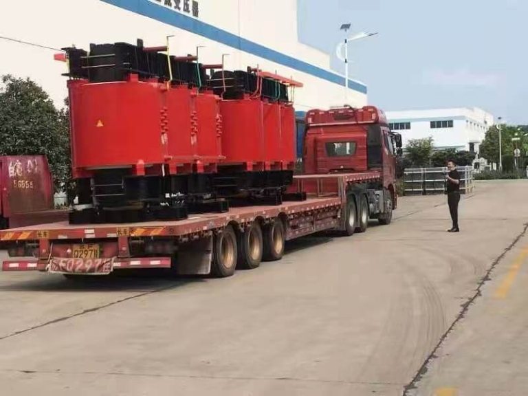 Instalación y elevación de un transformador de tipo seco en la obra
